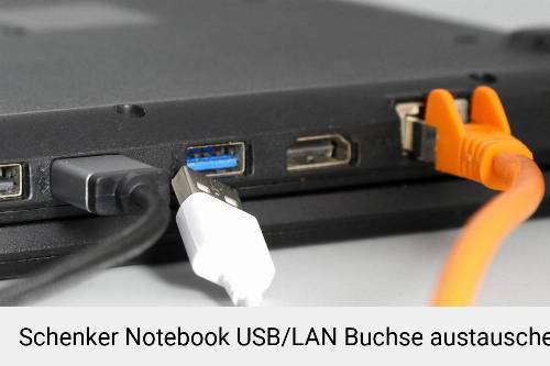 Schenker Laptop USB/LAN Buchse-Reparatur