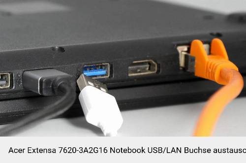 Acer Extensa 7620-3A2G16 Laptop USB/LAN Buchse-Reparatur